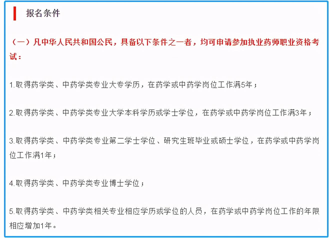 执业药师报考条件2021最新规定详解